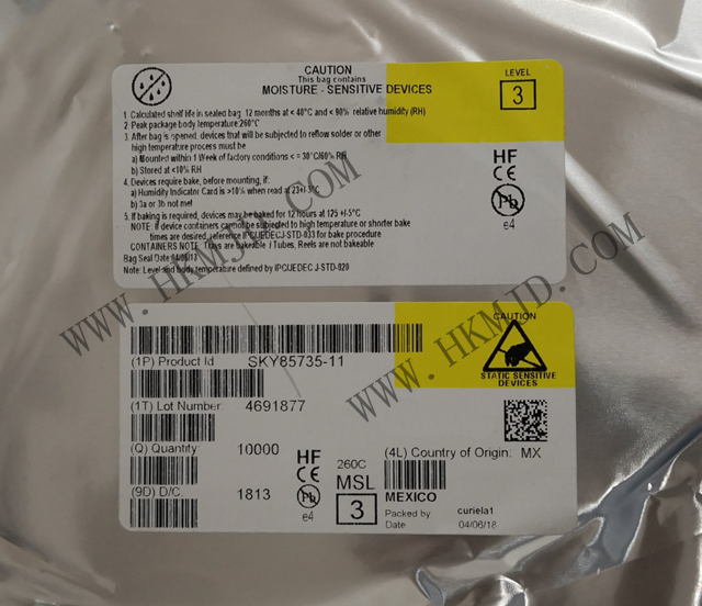 （分銷Skyworks）射頻前端《SKY85735-11》5 GHz、802.11ac 前端模塊