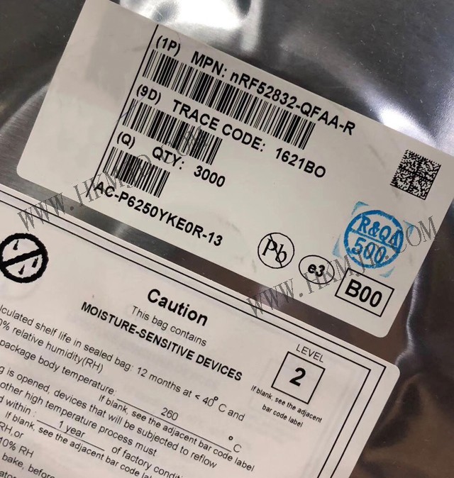 供應低功耗藍牙 NRF52832-QFAA-R 多協(xié)議藍牙5，2.4GHz專有片上系統(tǒng)